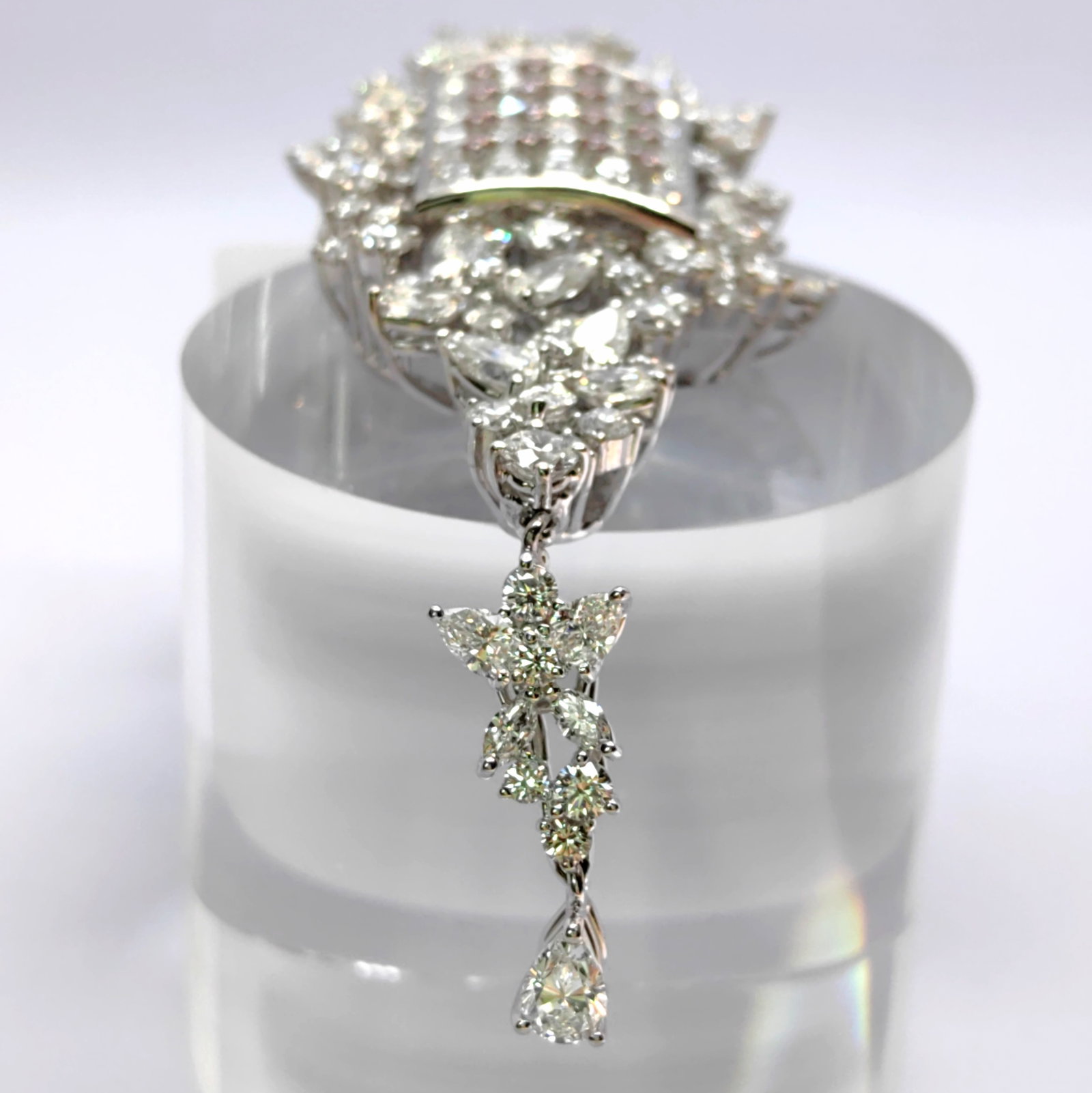 Pt900 Diamond Brooch - 3