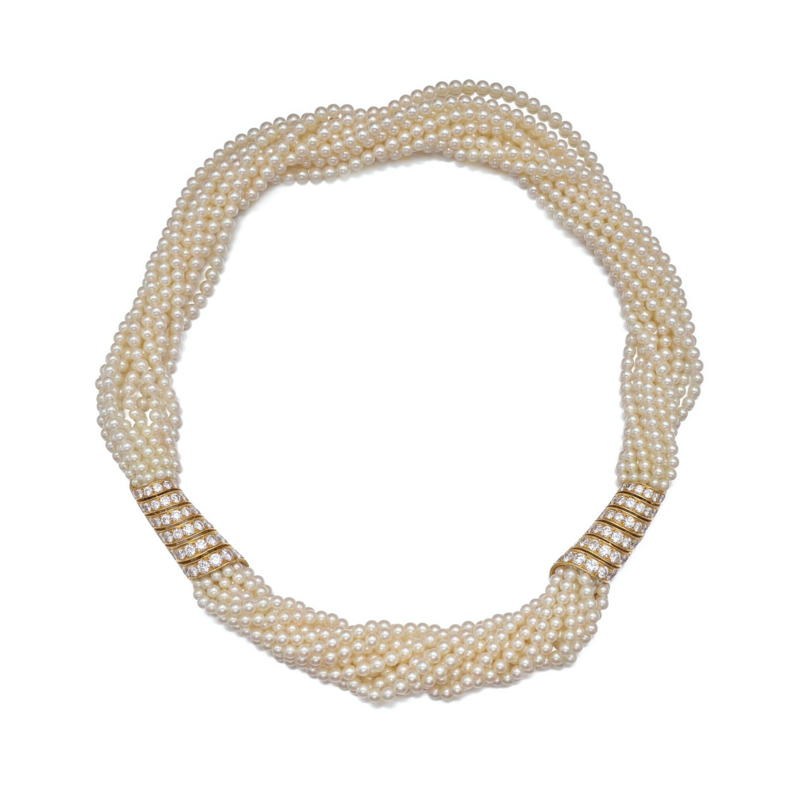 CARTIER K18 Akoya Pearl Diamond Necklace: Brand:CARTIER Type: Necklace Material:K18 Model No.: N/A Sizs:N/A Accessories:N/A