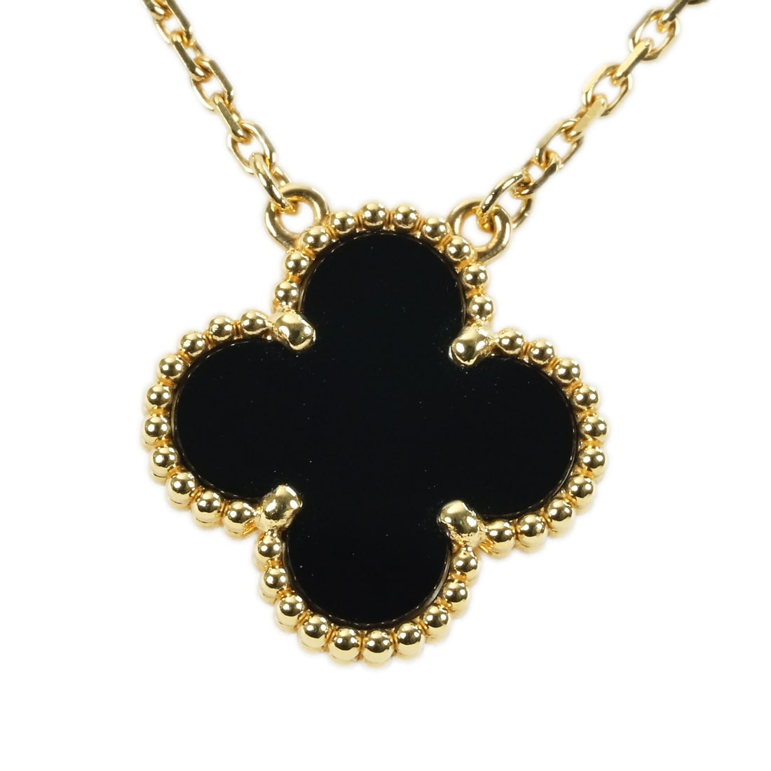 VAN CLEEF & ARPELS K18 Onyx Vintage Alhambra Necklace: Type: Necklace Material:K18 Sizs:N/A Signed By: VCA Additional Information: Box, Warranty Certificate