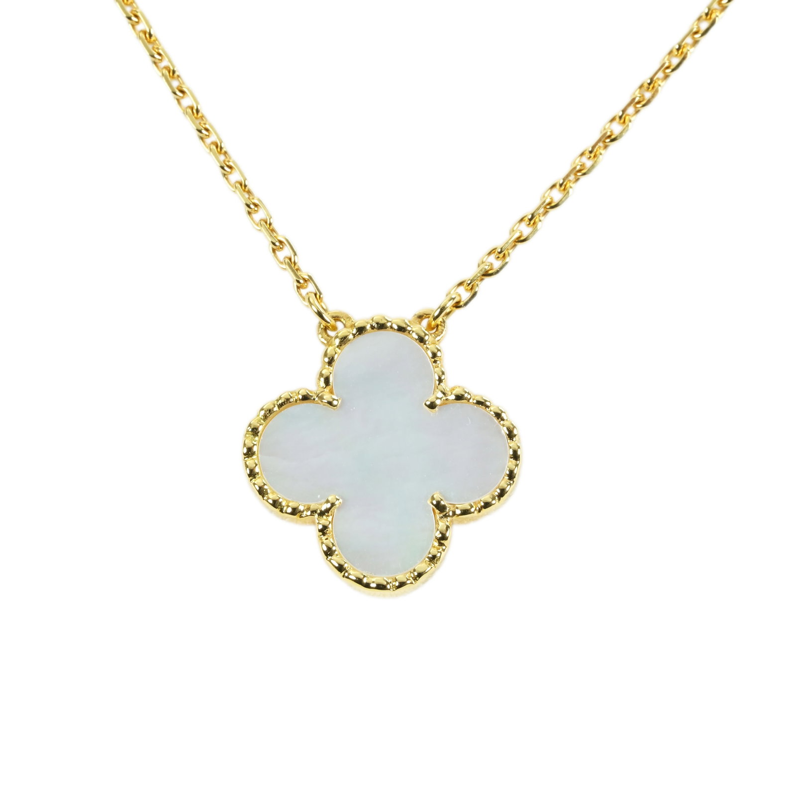 VAN CLEEF & ARPELS K18 Alhambra Mother Of Pearl Necklace: Type: Necklace Material:K18 Sizs:N/A Signed By: VCA Additional Information:Certificate