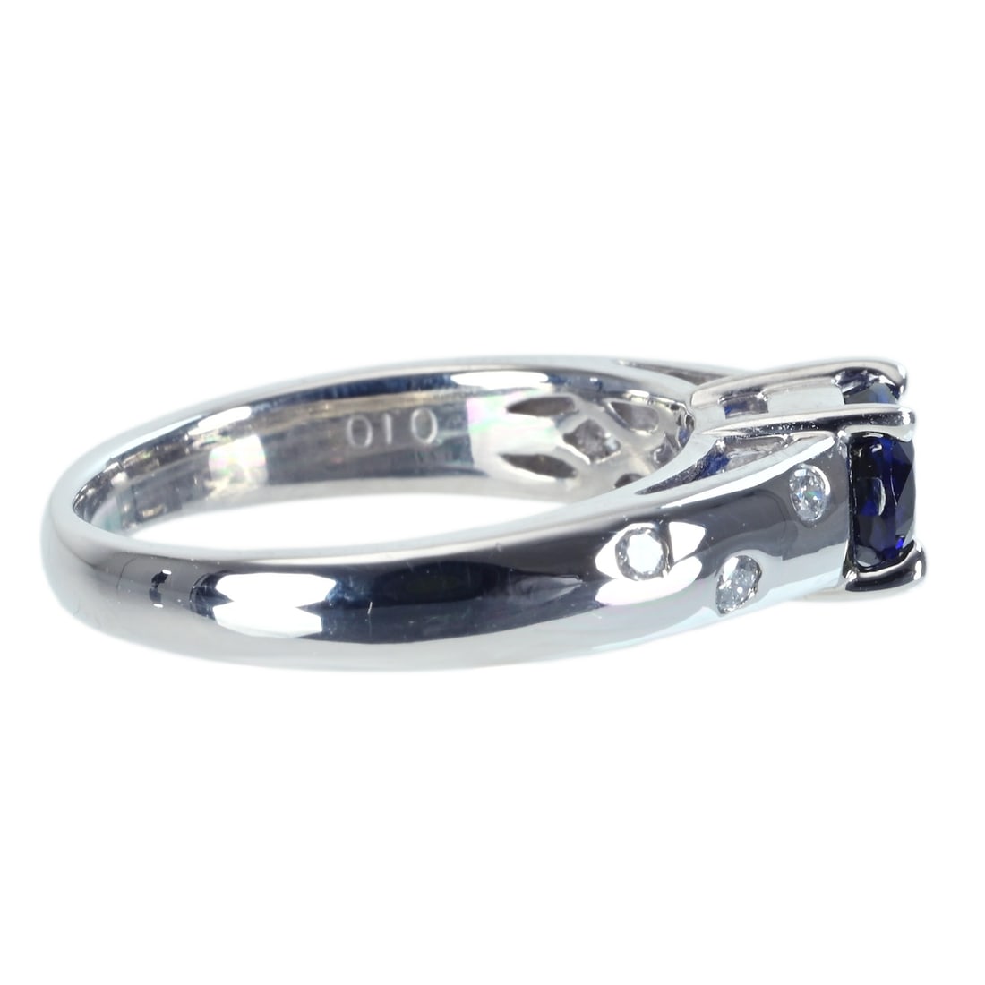 Pt900 Sapphire Diamond Ring - 3