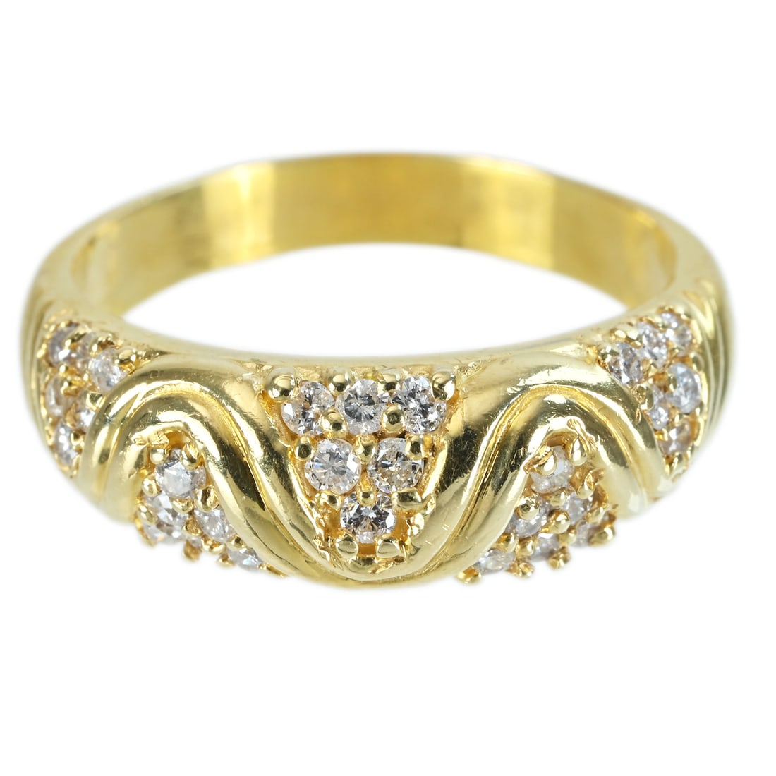 14K Diamond Ring: Type: Ring Metal:14K Yellow Diamond Diamond:N/A Size:7(US) Signed By: N/A