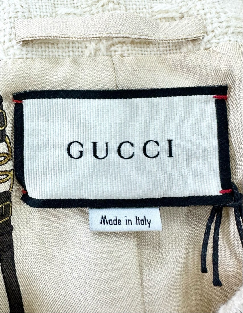 GUCCI Off-White Woven Jacket - 5