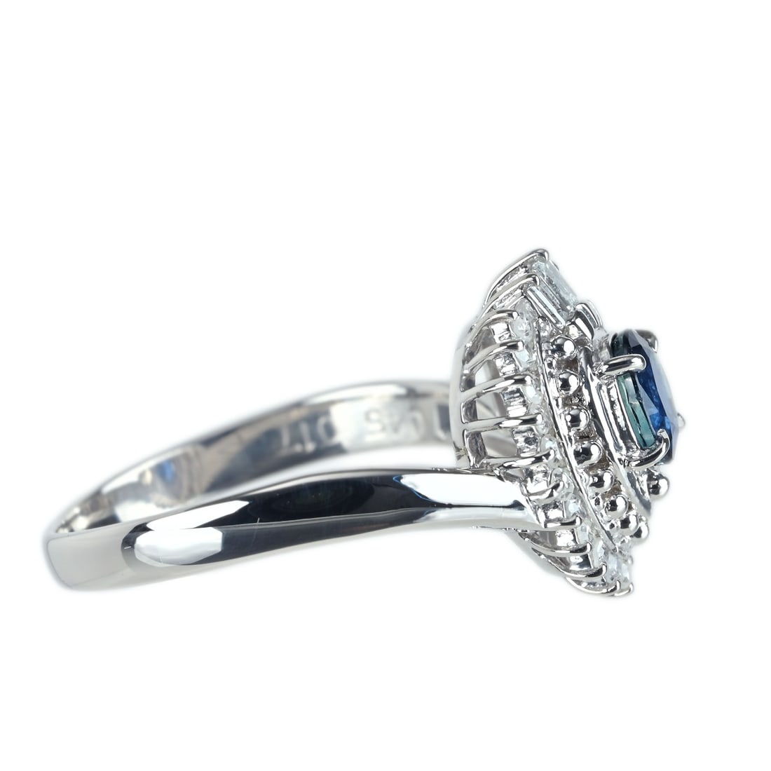 Pt900 Sapphire Diamond Ring - 3