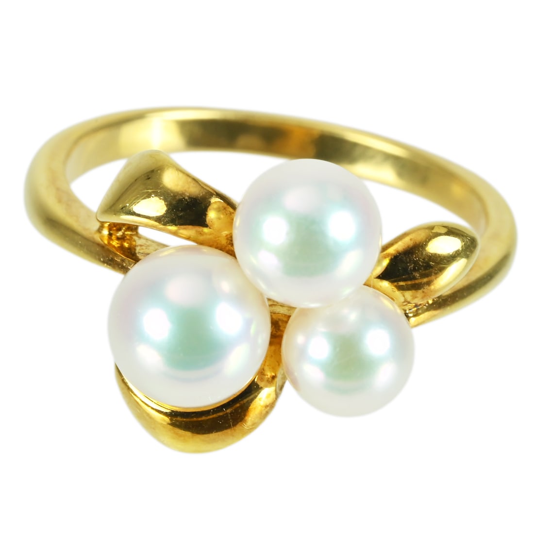 MIKIMOTO K18 Akoya 4.6-5.7mm Pearl Ring: Brand:MIKIMOTO Model No.:N/A Sizs:5(US) Material:K18 Accessories:N/A