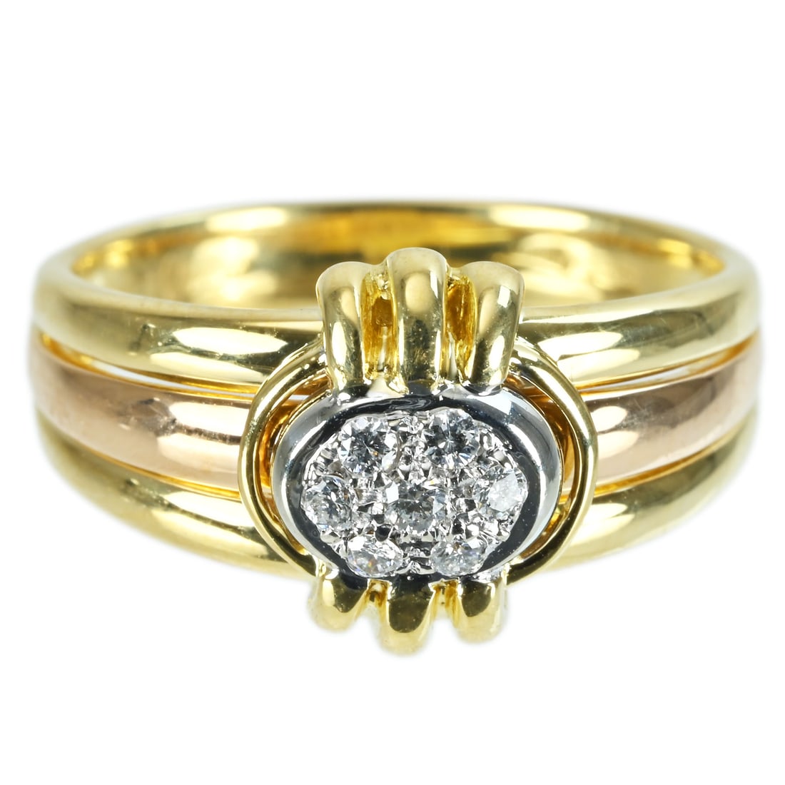 DAMIANI K18 Diamond Ring: Brand:DAMIANI Model No.:N/A Diamond:N/A Sizs:6.25(US) Material:K18 Accessories:N/A