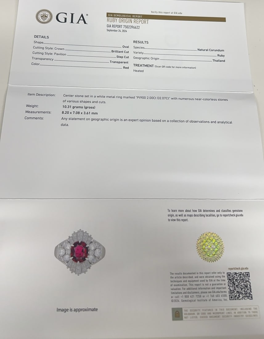 MIKIMOTO Pt900Thai Red Ruby Diamond Ring - 6