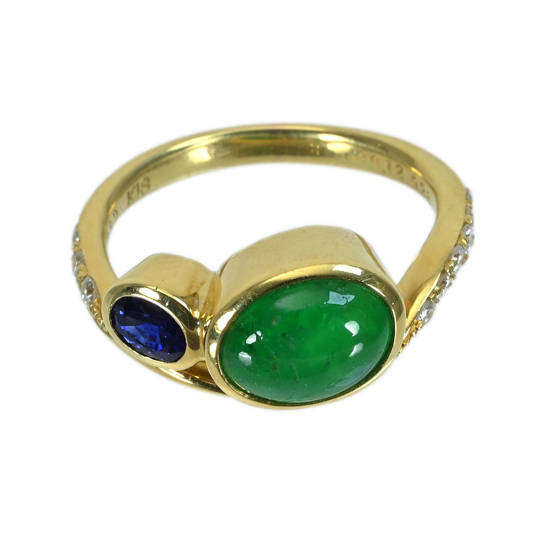 18K Emeral Sapphire Diamond Ring (1 of 1)