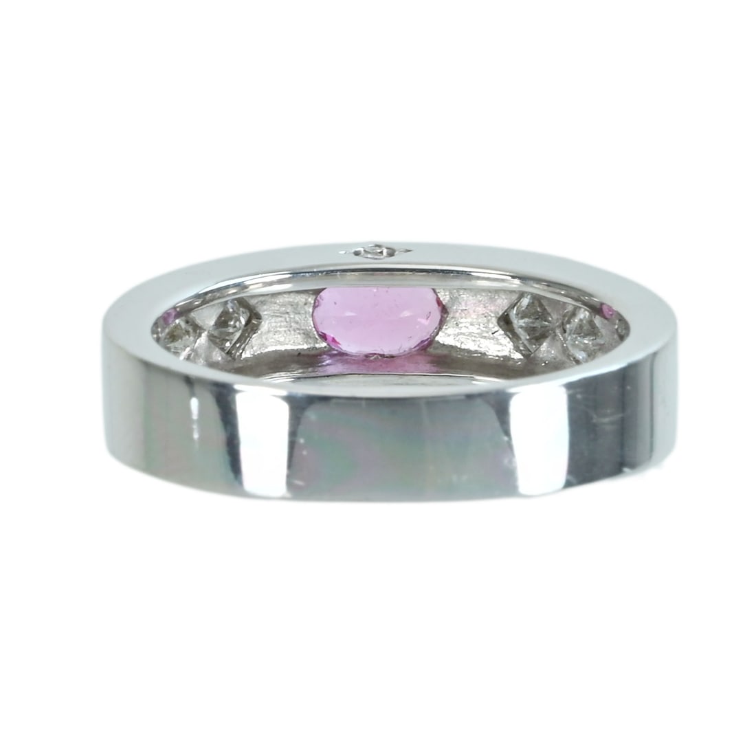 K18 Pink Sapphire Diamond Ring: Type: Ring Metal:K18 White Gold Pink Sapphire:0.656ct Diamond:0.45ct Size:6.5(US) Signed By: N/A