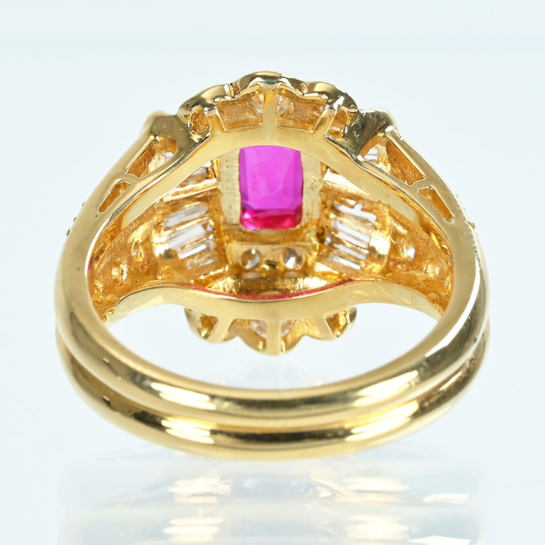 K18 Ruby Diamond Ring - 3