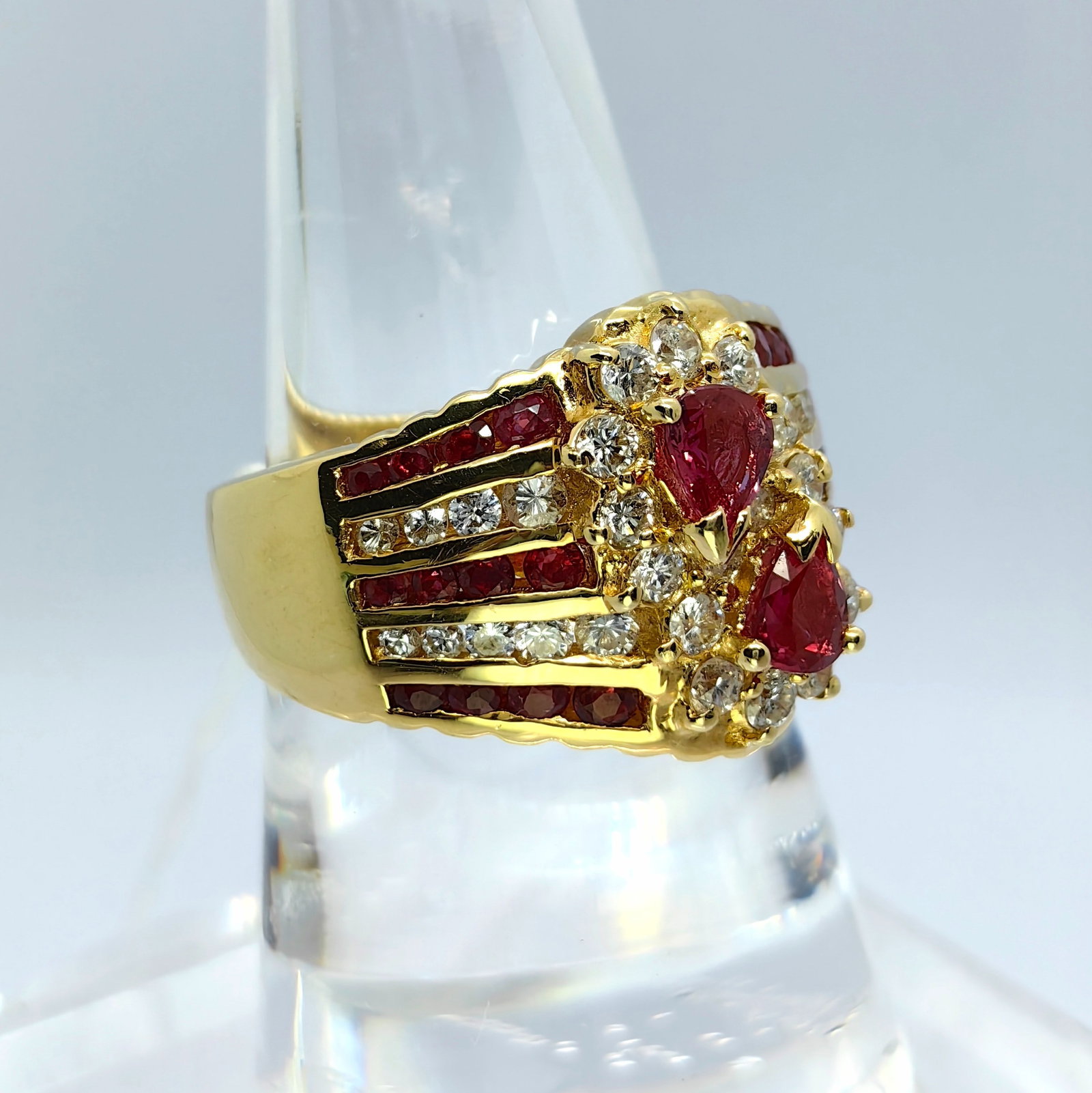K18 Ruby Diamond Ring - 3