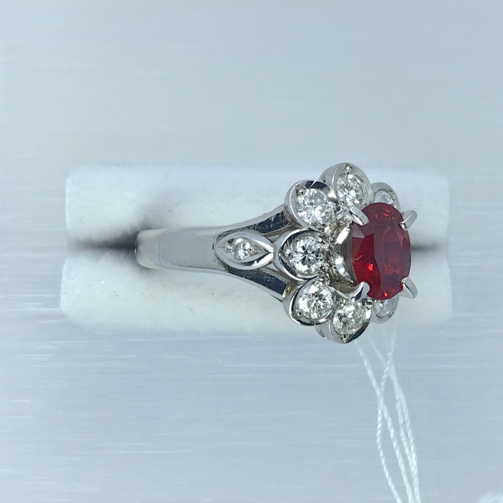 Pt900 Ruby Diamond Ring - 3