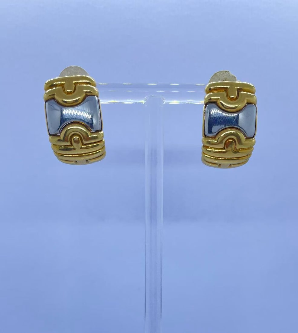BVLGARI BULAGRI Parentesi K18/SS Earring: Type: Earring Metal:18K/SS Diamond: N/A Size:N/A Signed By:BVLGARI