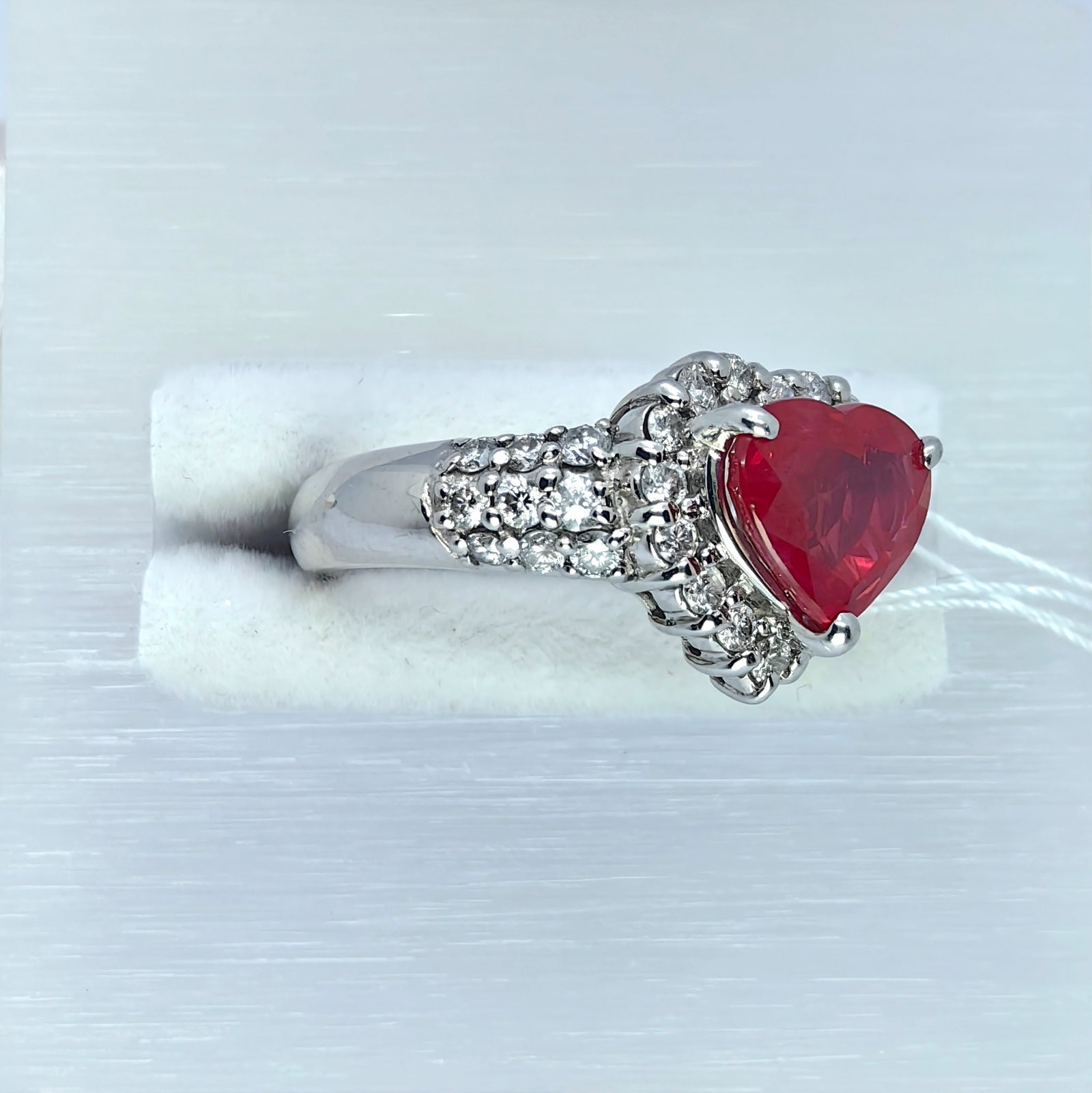 Pt900 Ruby Diamond Ring - 3