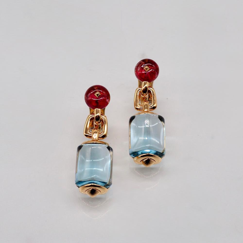 BVLGARI BULAGRI Musa Topaz Earring K18: Type: Earring Material:K18 Model No.: N/A Sizs:N/A Signed By:BVLGARI