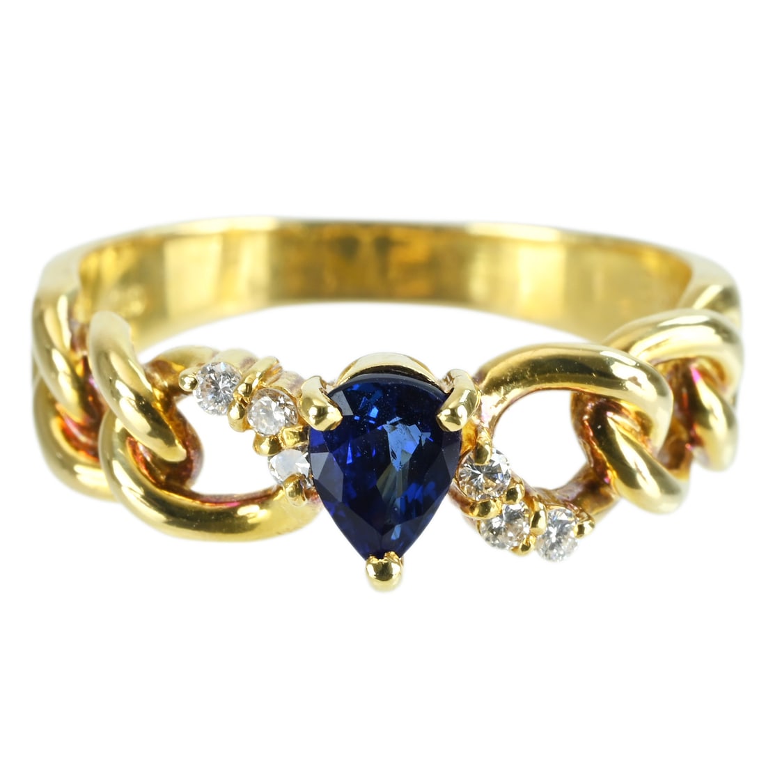 PREFITO K18 Sapphire Diamond Ring: Brand:PREFITO Model No.:N/A Sapphire:0.54ct Diamond:0.08ct Sizs:7.25(US) Material:K18 Signed By:PREFITO Accessories:N/A