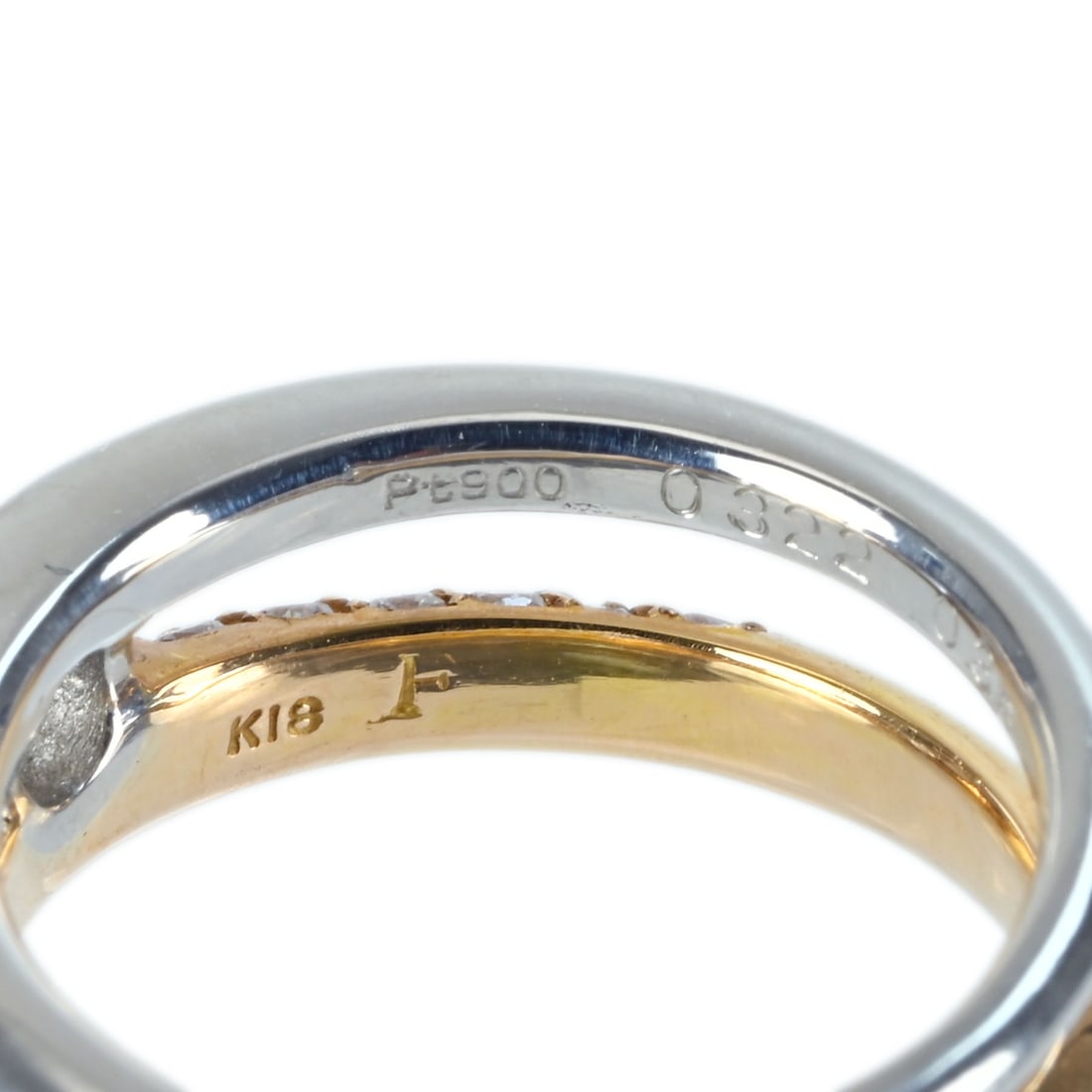 K18PG/PT900 DIAMOND RING - 3