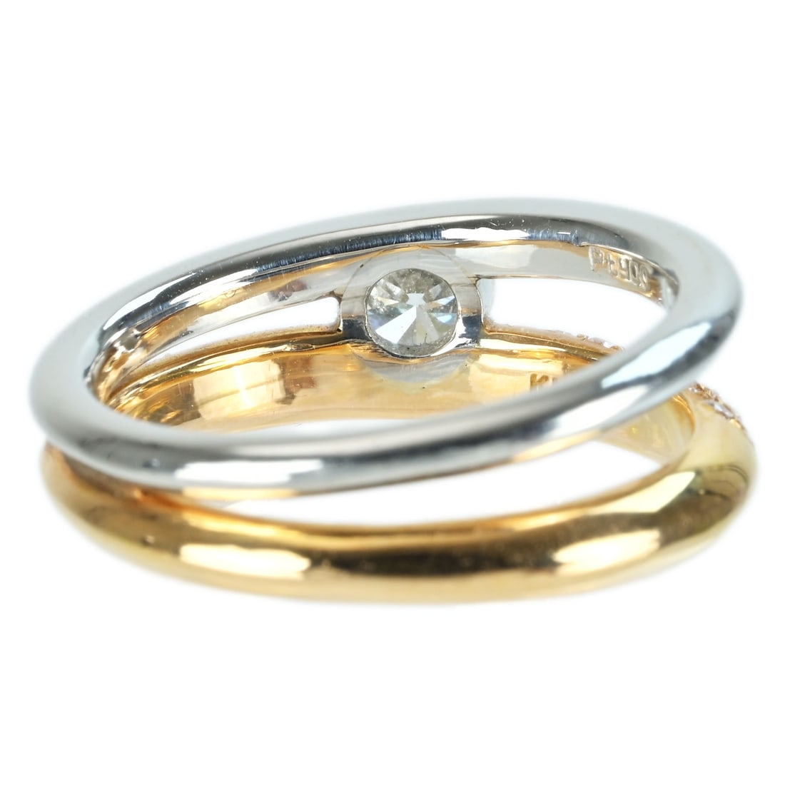K18PG/PT900 DIAMOND RING - 4