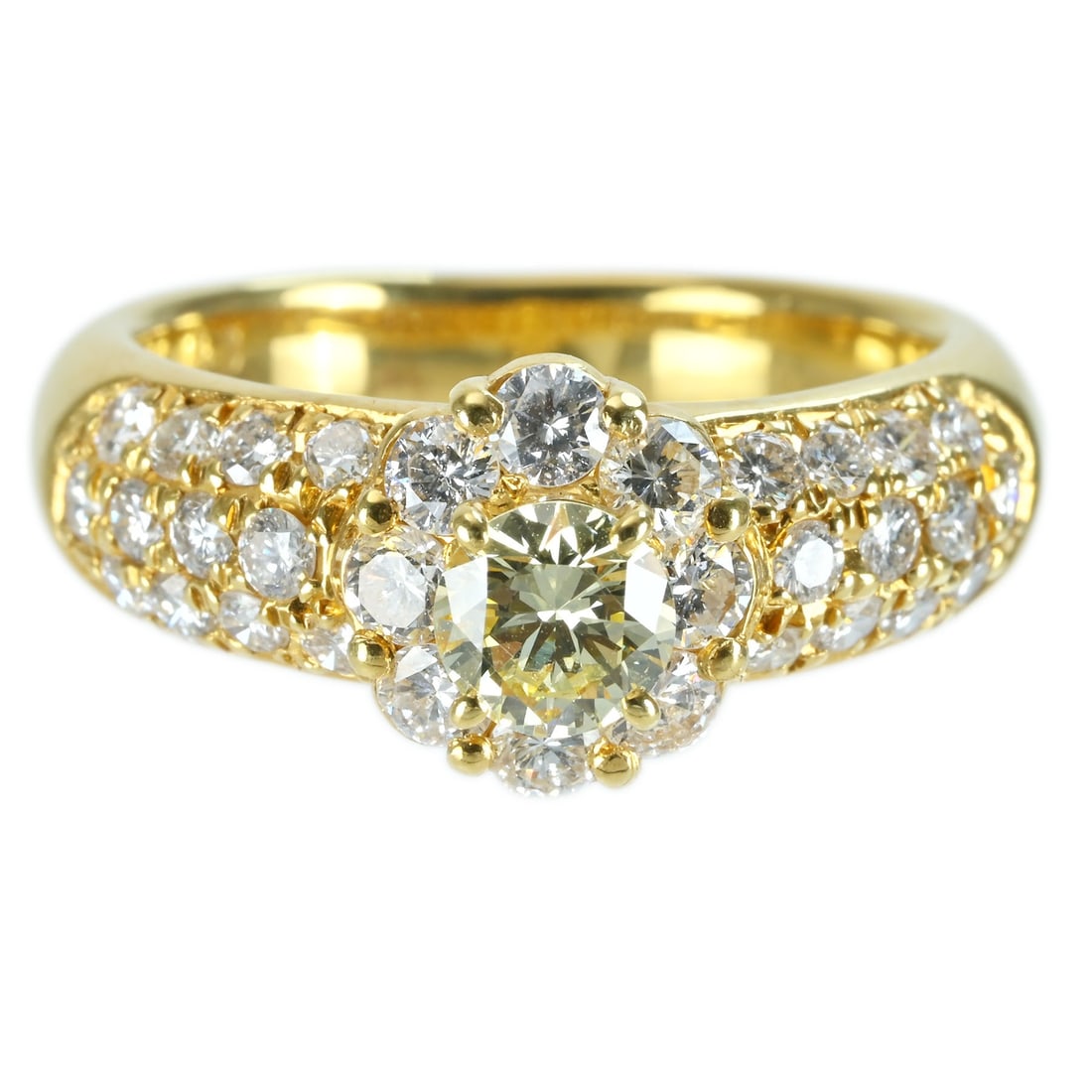 K18YG DIAMOND RING: Type:RING Item Name:K18YG DIAMOND RING Diamond:0.43ct Diamond:1.02ct Metal:18K Size:6.25(US) Accessories:N/A