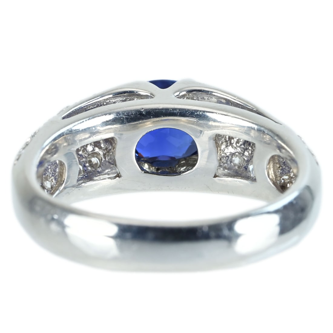PT900 SAPPHIRE RING S1.28ct D0.31ct 8.0g JP#10.5: Type:RING Diamond:0.31ct SAPPHIRE:S1.28ct Metal:PT900 Size:5.75(US) Accessories:N/A