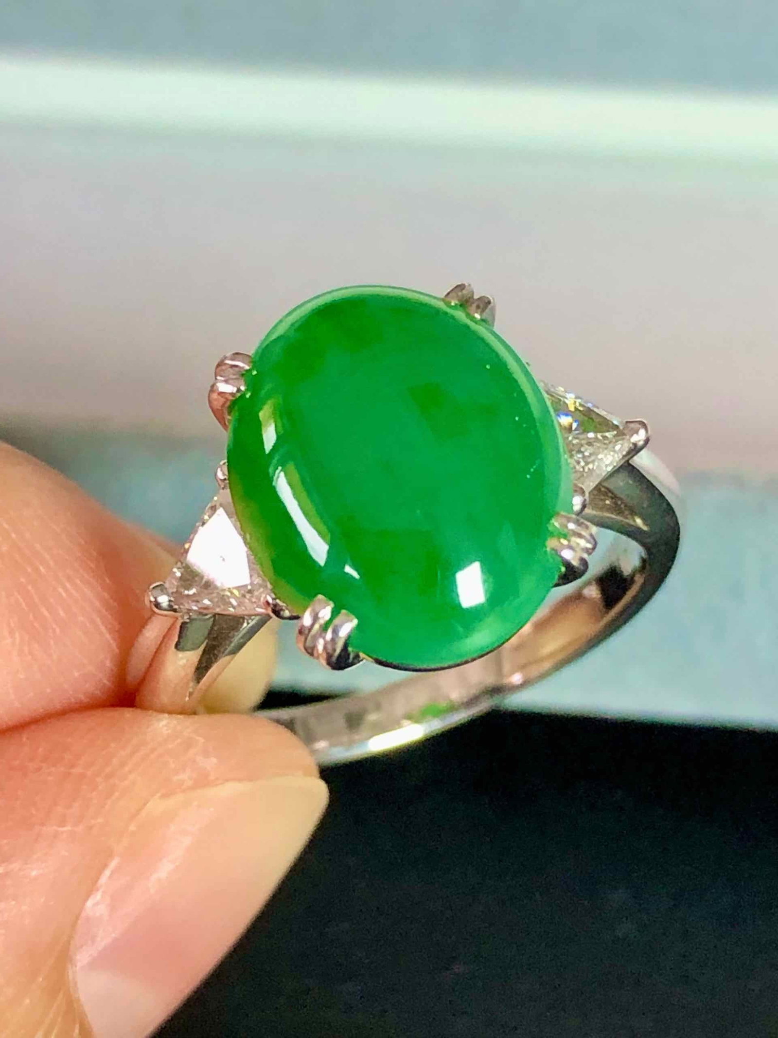 PT900 JADEITE RING - 3