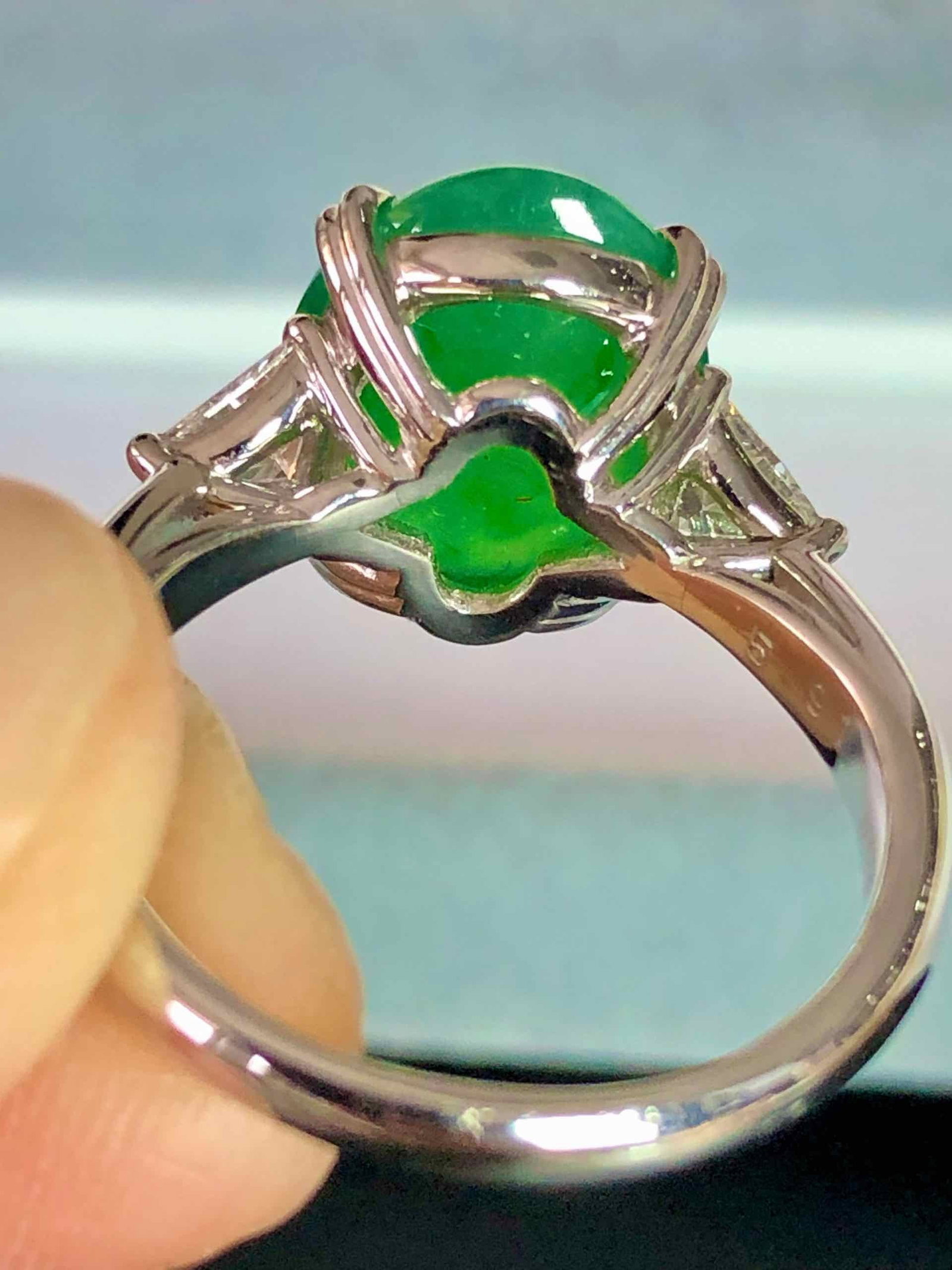 PT900 JADEITE RING - 5