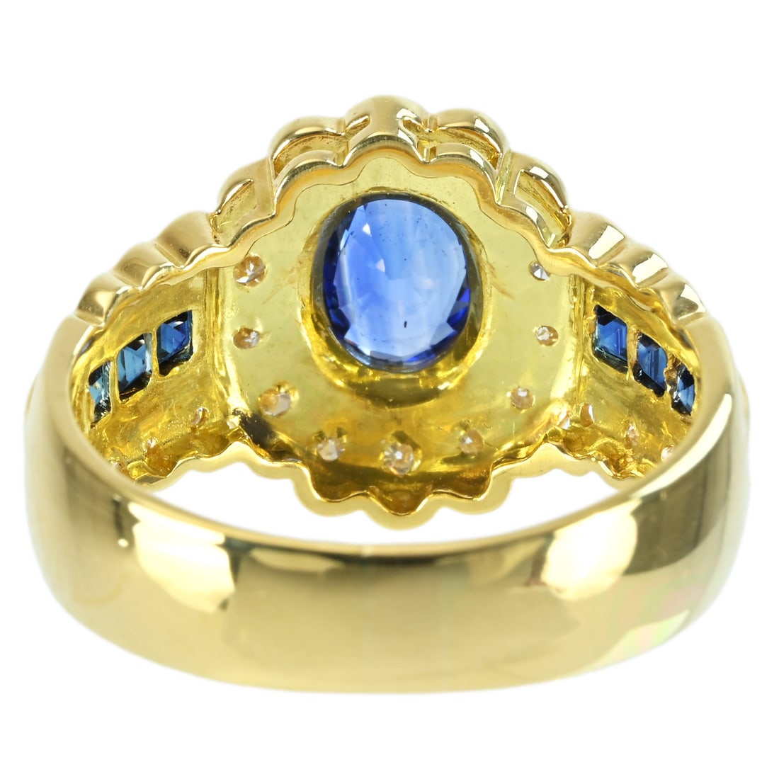 K18YG SAPPHIRE RING: Type:RING Diamond:0.294ct SAPPHIRE:0.87ct SAPPHIRE:0.54ct Metal:18K Size:7(US) Accessories:N/A