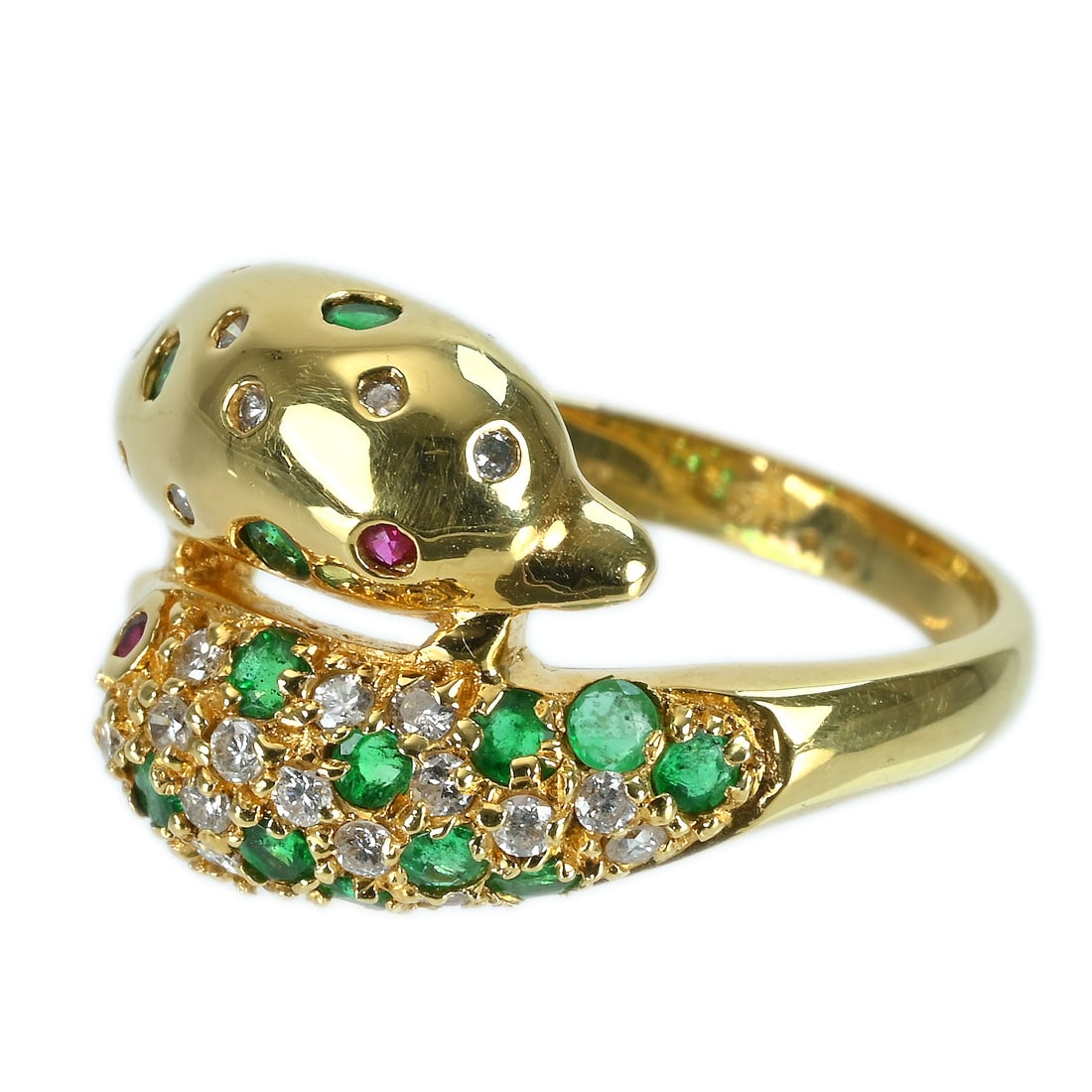 K18 Emerald Diamond Ring - 2
