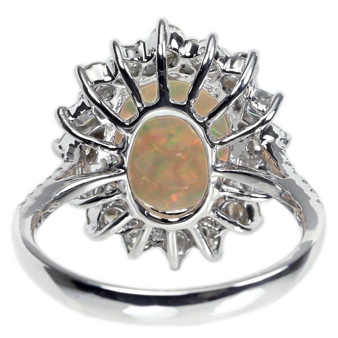 18K Opal Diamond Ring - 4