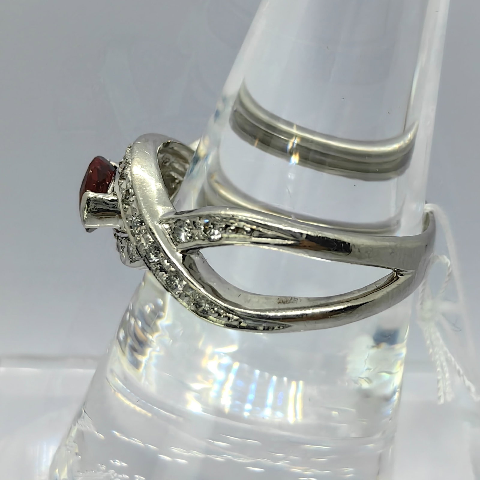 Pt900 Ruby Diamond Ring - 3