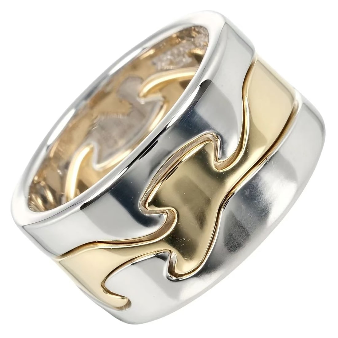 GEORG JENSEN FUSION Diamond Two Color 18K Gold Ring: Type: Ring Metal: 18K White Gold Size: 7 (US) Signed By: Georg Jensen Fusion