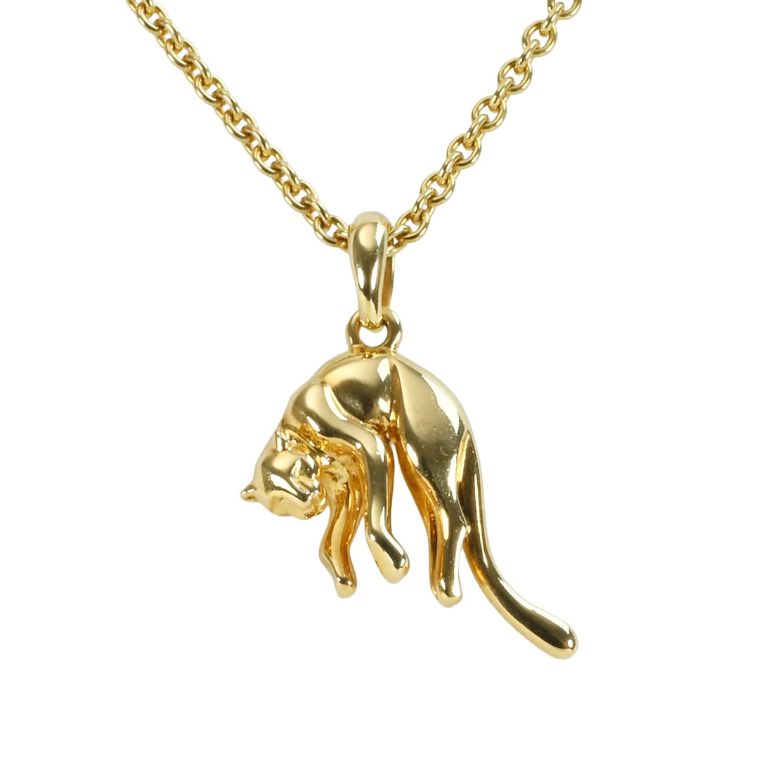 CARTIER K18 Panther Pendant Necklace: Brand:CARTIER Model No.:N/A Sizs:40.5cm Material:K18 Signed By:CARTIER Accessories:Box