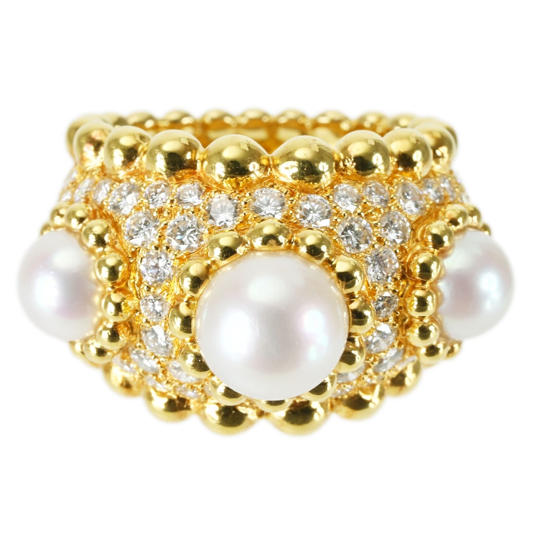 CHANEL K18 Pearl Ring: Brand:CHANEL Model No.:N/A Sizs:5.5(US) Material:K18 Signed By:CHANEL Accessories:N/A