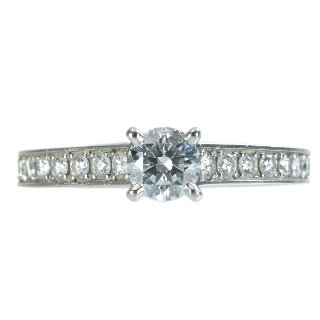 CARTIER Pt900 Diamond Ring: Brand:CARTIER Model No.:N/A Diamond:0.30ct Sizs:5(US) Material:Platinum Signed By:CARTIER Accessories:Box,GIA