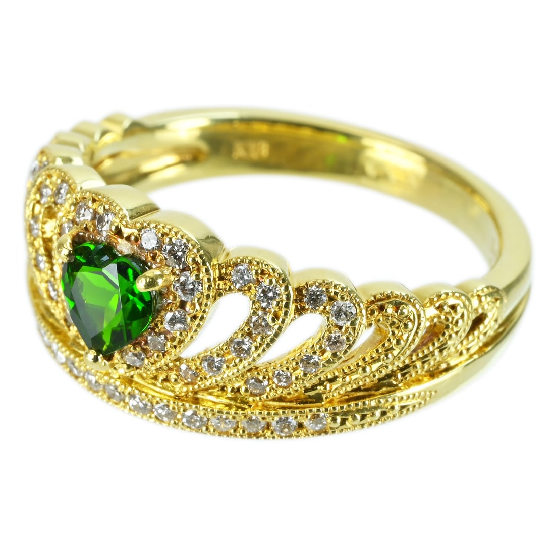 K18YG GARNET RING - 2