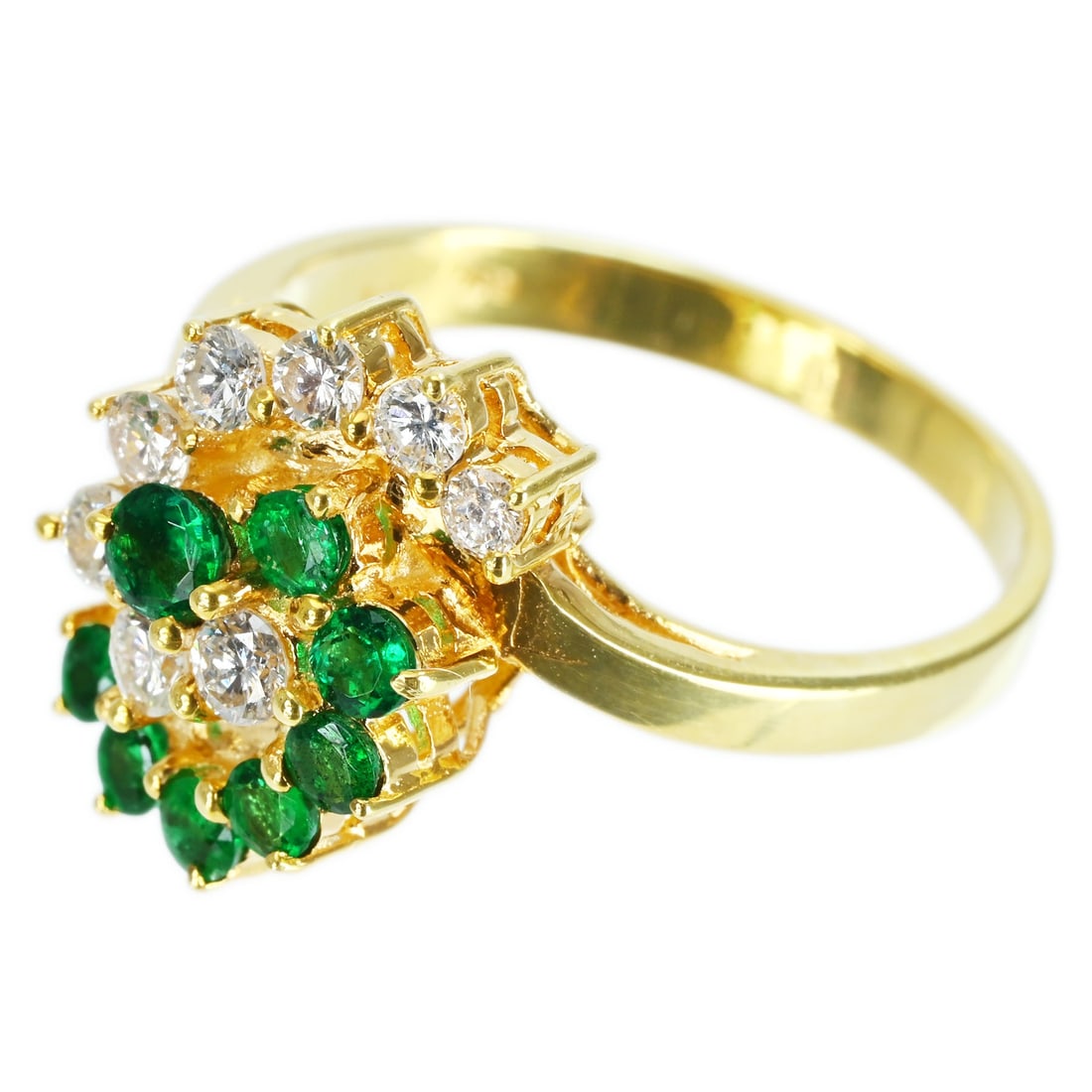 K18YG EMERALD DIAMOND RING - 2