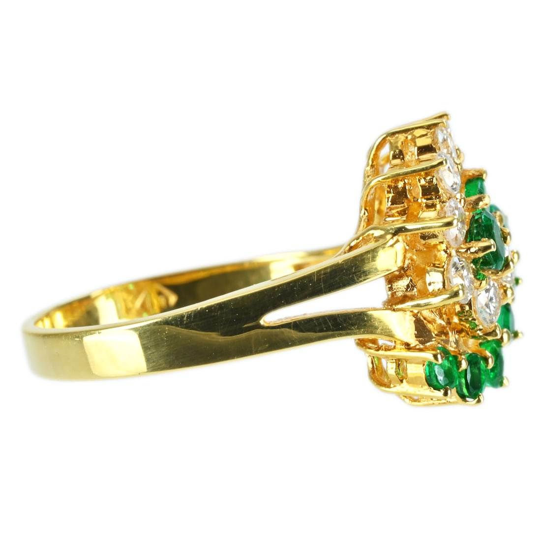K18YG EMERALD DIAMOND RING - 3