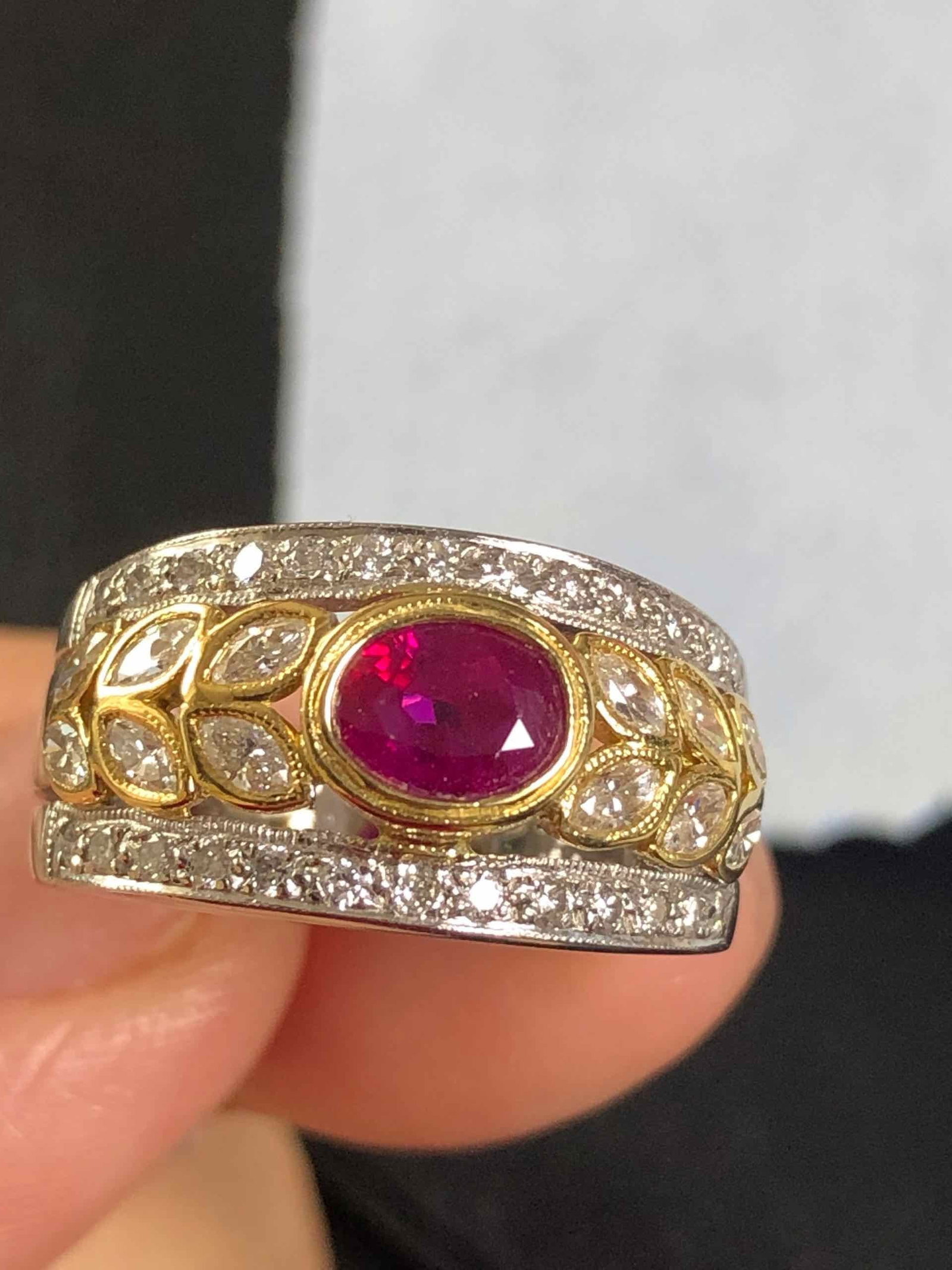 K18/PT900 RUBY RING - 4