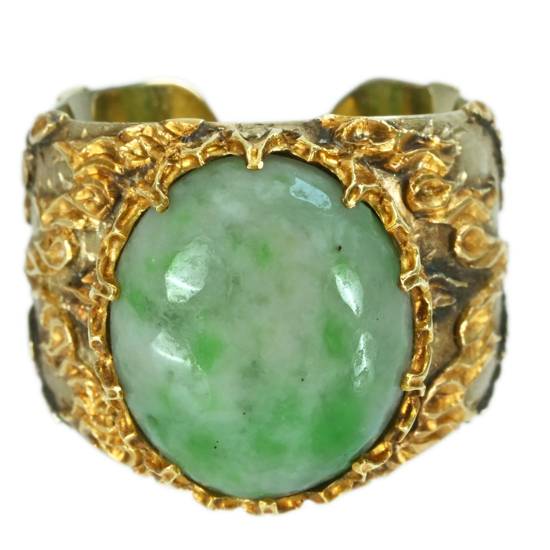 MARIO BUCCELLATI K18/SV Jadeite Ring: Type: Earring Material:K18/SV Sizs:6(US) Signed By:MARIO BUCCELLATI