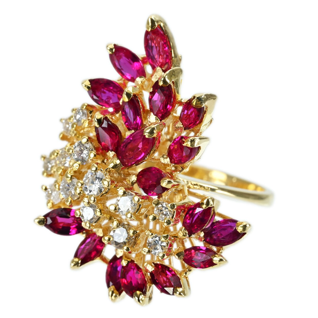 WALTHAM K18 Ruby Diamond Ring - 2