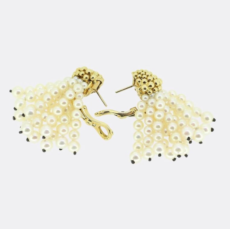 K18 CHANEL AKOYA PEARL EARRING: Type:EARRING Item Name:CHANEL AKOYA PEARL EARRING Brand:CHANEL AKOYA PEARL:34.2g Metal:18K Accessories:REPAIR PAPER