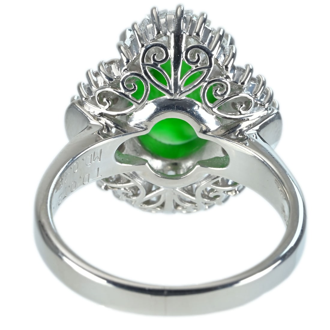 PT900 JADEITE RING - 4