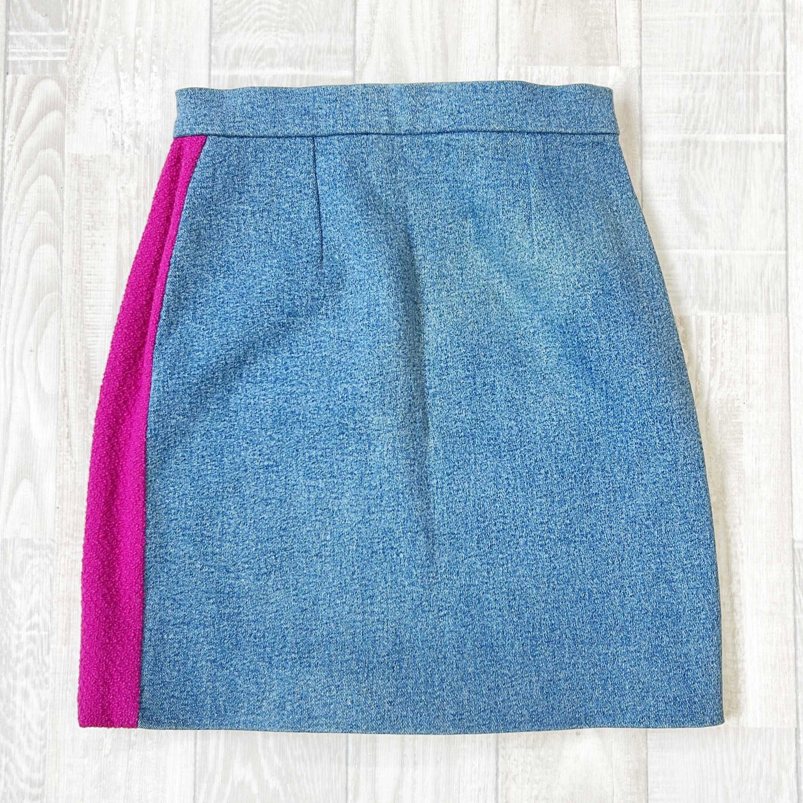 CHANEL Vintage 1991 Hip-Hop Pink Blue Denim Jacket Mini Skirt Suit (1 of 6)