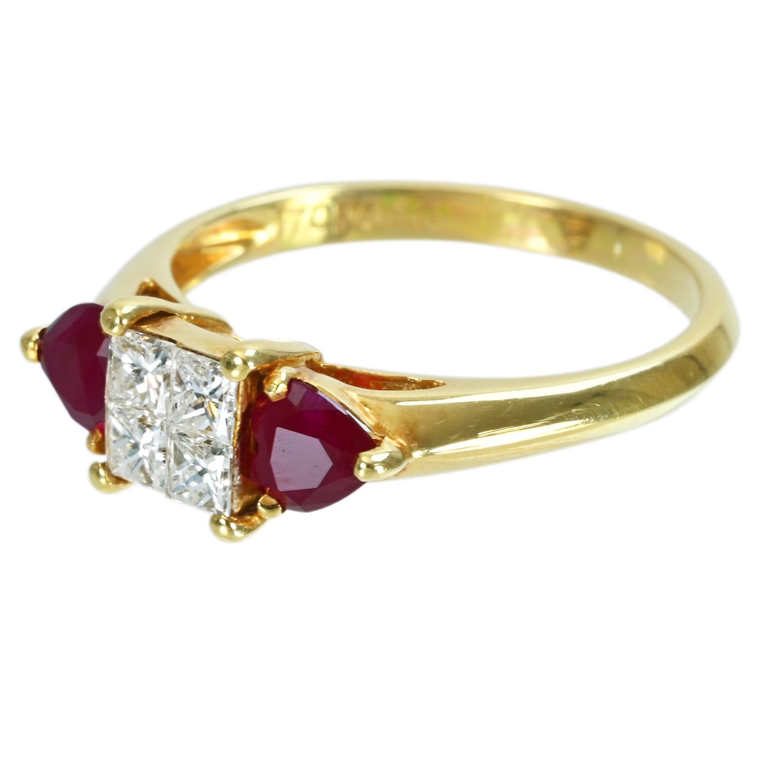 18K Ruby Diamond Ring - 2