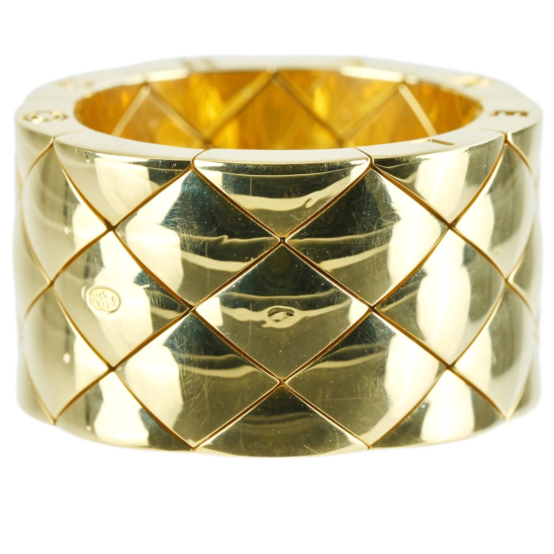 CHANEL K18 Matelasse Quilted Mesh Ring: Brand:CHANEL Type: Ring Material:K18 Model No.: N/A Sizs:7(US) Signed By:HS