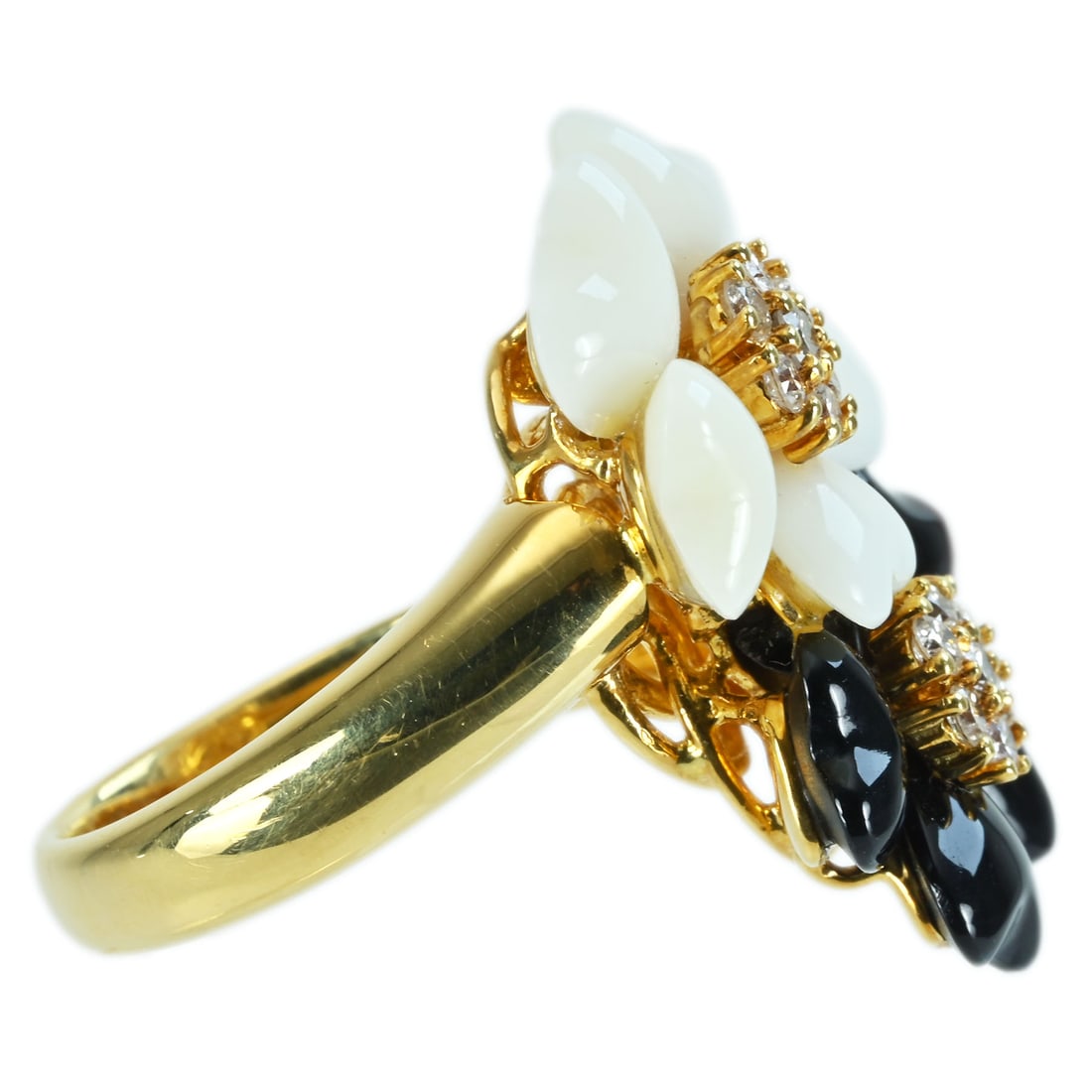 K18 Shell Onyx Diamond Ring - 3