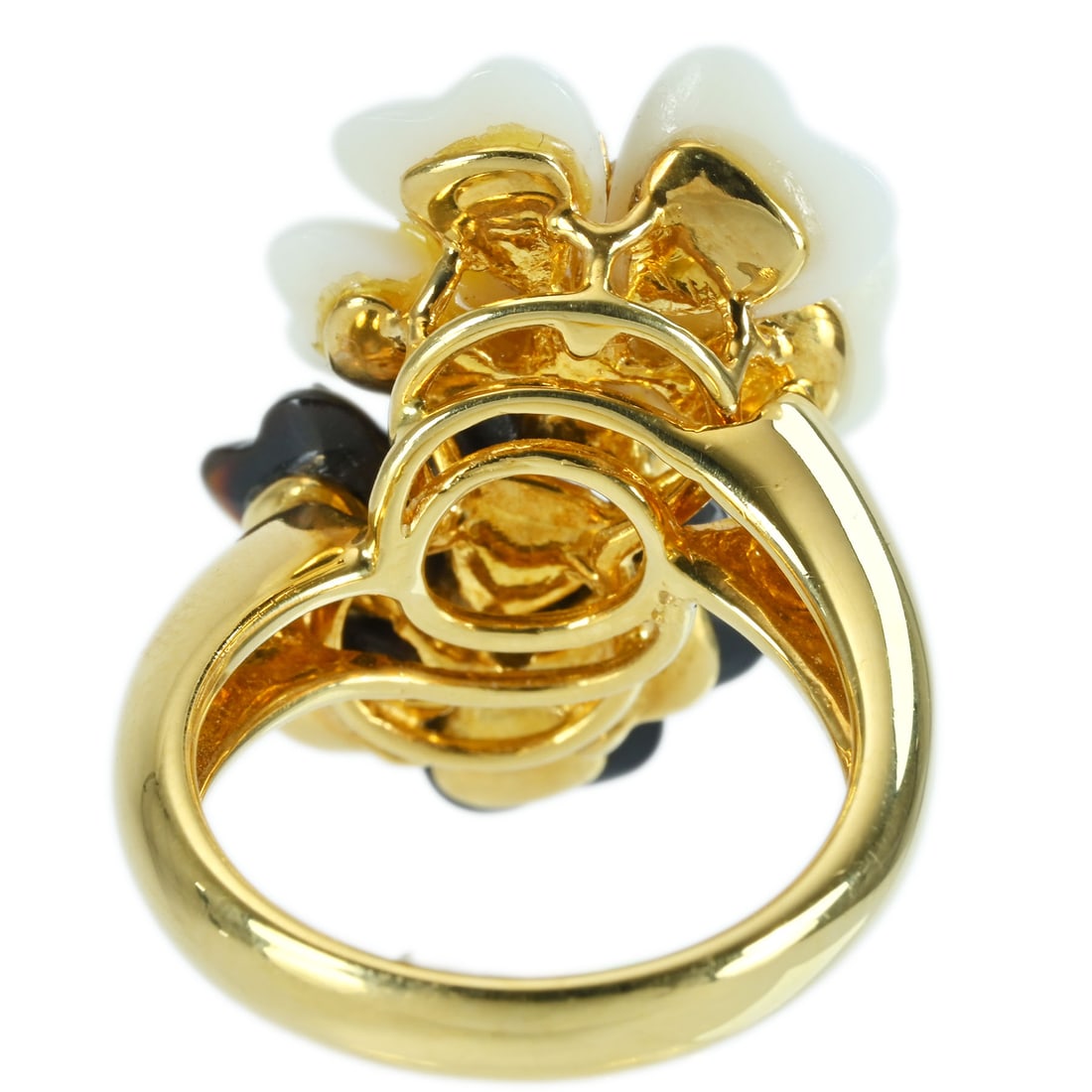 K18 Shell Onyx Diamond Ring - 4