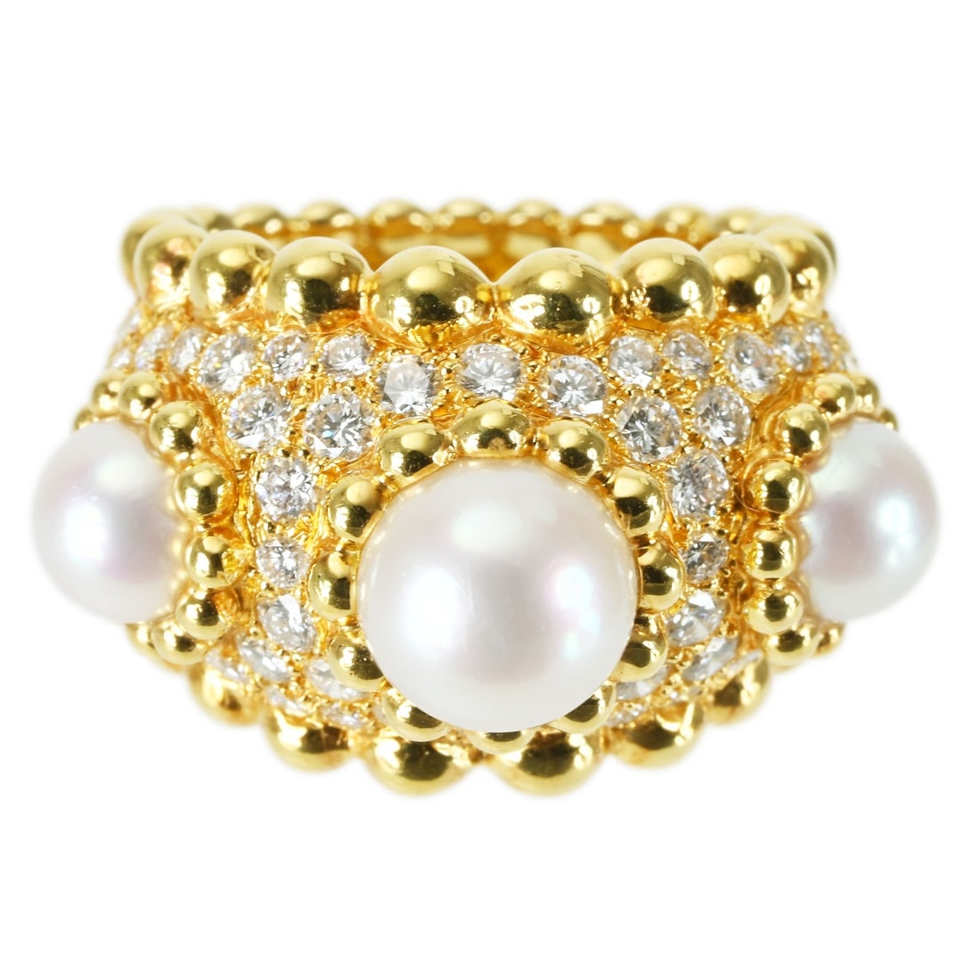CHANEL K18 Pearl Ring: Brand:CHANEL Model No.:N/A Sizs:5.5(US) Material:K18 Signed By:CHANEL Accessories:N/A