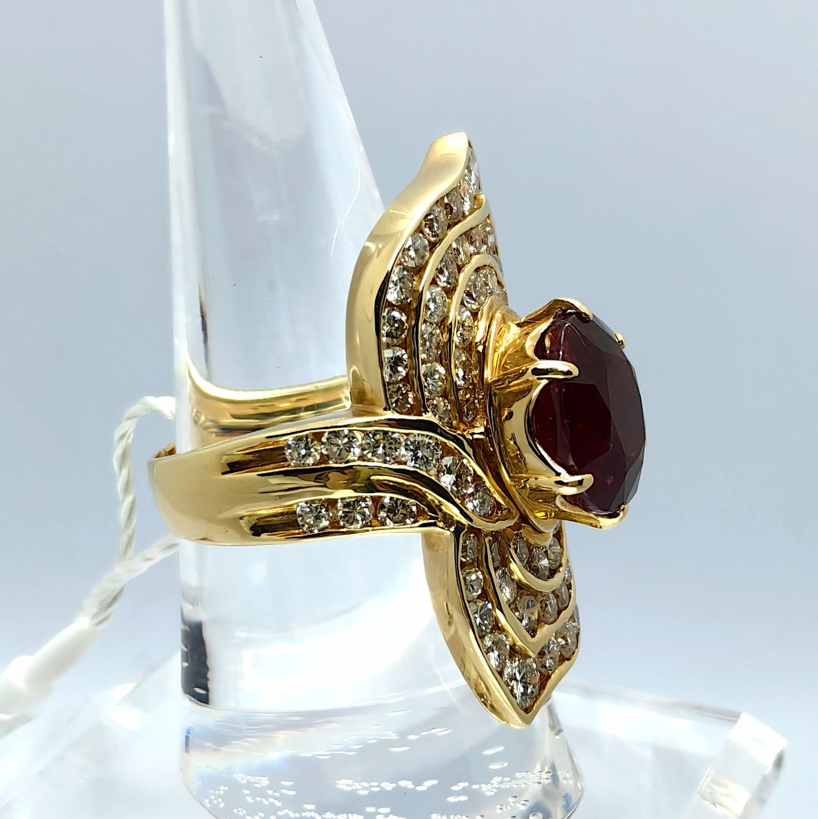 K18 Madagascar NH Ruby Diamond Ring - 2