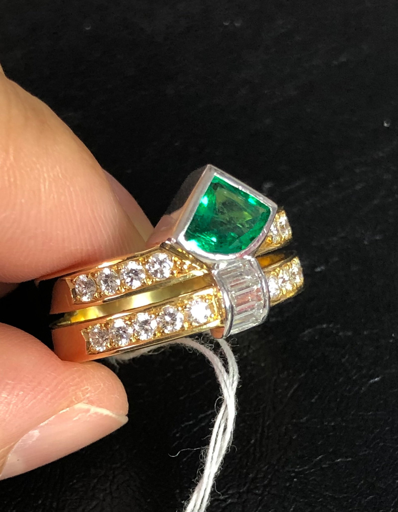 PT900/K18 EMERALD RING - 3